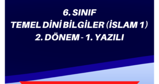 6. Sınıf TDB(İslam-1) 2. Dönem 1. Yazılı 4 6. SINIF 4