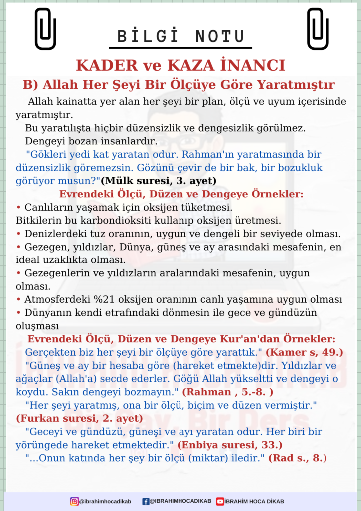 Allah Her Şeyi Bir Ölçüye Göre Yaratmıştır 1 B Allah Her Seyi Bir Olcuye Gore Yaratmistir