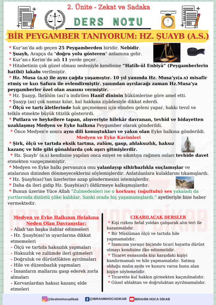 4. Bir Peygamber Tanıyorum: Hz. Şuayb (a.s.) 1 4. Bir Peygamber Tanıyorum: Hz. Şuayb (a.s.)