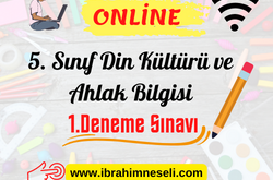 5. Sınıf Din Kültürü ve Ahlak Bilgisi 1.Deneme Sınavı